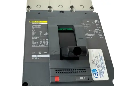 USED SQUARE D DJL36600E53 POWERPACT CIRCUIT BREAKER 600A 600V