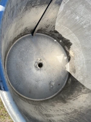 125 Gallon Stainless Steel , Open Top Tank , Dish Bottom Center Drain