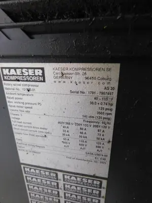 Used _UNKNOWN_ _UNKNOWN_ Rotary Screw & Sliding Vane Air Compressors Indiana US | Thompson Auctioneers #1322570