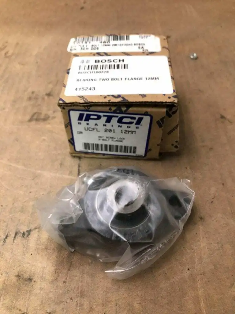 IPTCI UCFL 201 12mm 2-Bolt Flanged Bearing / Set Screw Lock -NIB