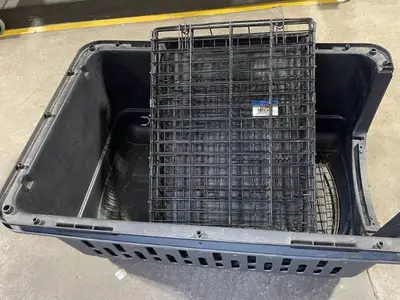 Plastic Storage Tote Bin with Metal Wire Rack Insert - Large Capacity