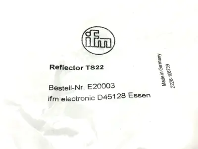 E20003 | Ifm  Round Reflector for Retro-Reflective Sensors TS-22 - New