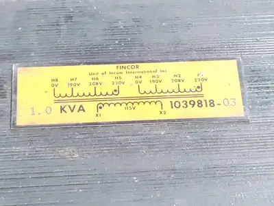 1 kVA Transformer, 190/460 pri. volts, 120 sec. volts No. 2531359T00