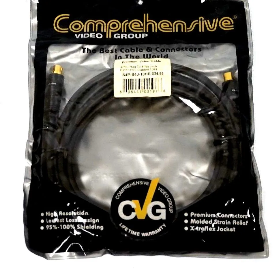 NEW COMPREHENSIVE S4P-S4J-10HR PREMIUM VIDEO CABLE S4PS4J10HR