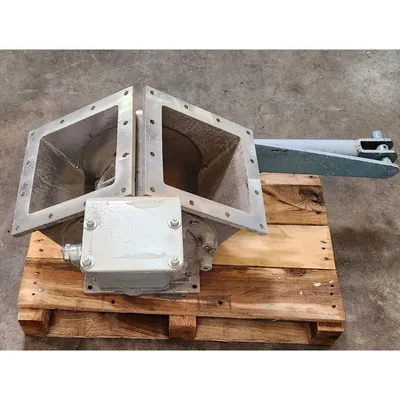Used Semco 8" Square Aluminum 2-Way Pneumatic Diverter Valve