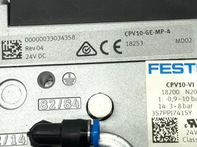 Used Festo Pneumatic Manifold Valve Terminal 4-Station 24VDC 18200 Solenoid Valves Michigan US | Maverick Industrial Sales #1419291