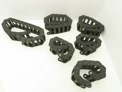 Tsubaki Energy Chain Cable Carrier 15/16 x 3 x 21-42" Mixed Length Lot of 6