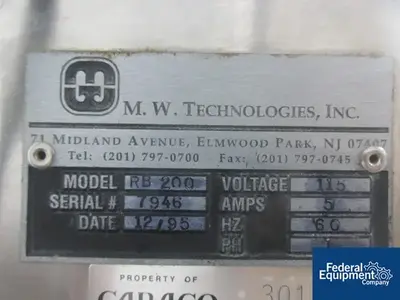 USED MW Technologies MW Technologies Inspection Belt, Model RB200