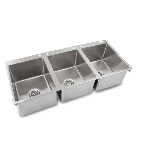 John Boos PB-DISINK162012-3 (3) Compartment Drop-in Sink - 16" x 20", Drain Included