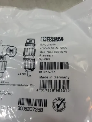Phoenix Contact 4-Position Connector SACC-MS-4QO-0,34-M SCO. 5E-4