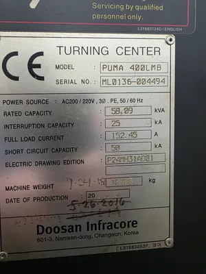 2011 DOOSAN PUMA 400LMB CNC Lathes | Liberty Machine Works LLC (4)