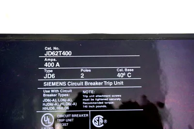 NEW SIEMENS JD62T400 TRIP UNIT ONLY 2P 400A 600V