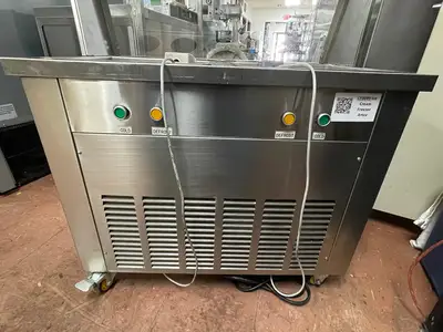 New | in-Stock Artex Used Artex Commercial Ice Cream Roll Machine Model CBJF-2D5C Dual Pans 120V Ice Cream Equipment Illinois US | Falcon Restaurant Supply #1375686
