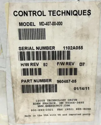 USED CONTROL TECHNIQUES 960487-05