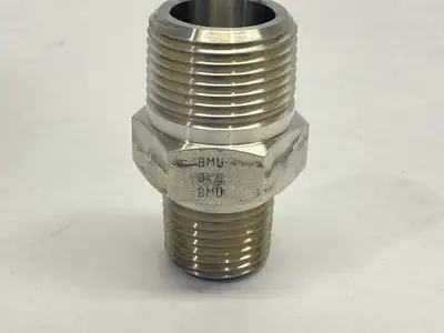 New | in-Stock Parker Straight-Hex Reducing Pipe Nipple Fitting 3/4" x 1/2" NPTF Arbors & Adapters Michigan US | Maverick Industrial Sales #1391201