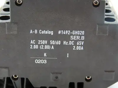 Allen Bradley 1492-GH020 Din Rail 2 Amp Circuit Breaker Ser B 250V Lot of 56