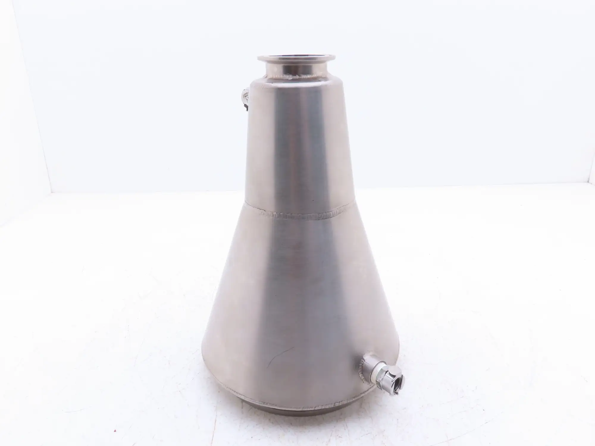 6"x 2" Tri-Clamp Sanitary Reducer Double Wall Funnel w/ Hose Ports 304 Stainless