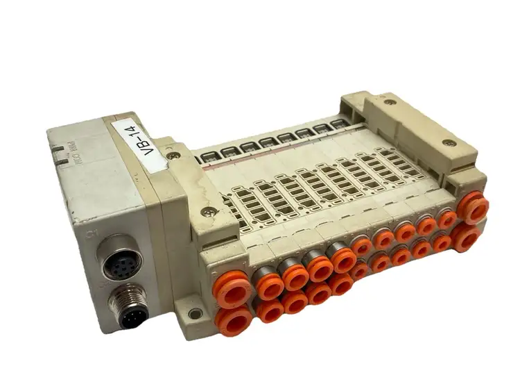 Used SMC Pneumatic Manifold Assembly 9-Station Solenoid Valves Michigan US | Maverick Industrial Sales #1398326
