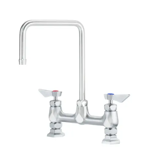 Krowne DX-902 Deck Mount Faucet w/ 8 1/2" Double Bend Gooseneck Spout - 8" Centers