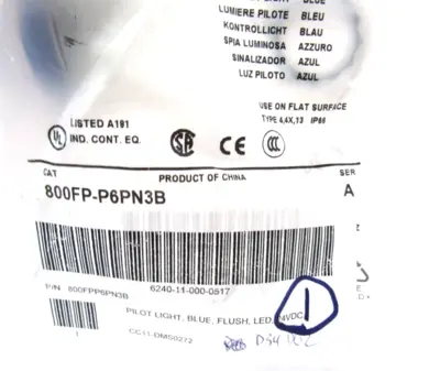 NEW ALLEN BRADLEY 800FP-P6PN3B PILOT LIGHT 800FPP6PN3B