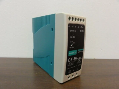 Moxa MDR-40-24 DIN-Rail 24 VDC Power Supply - 24V/1.7A Input: 100-240VAC 1.1A