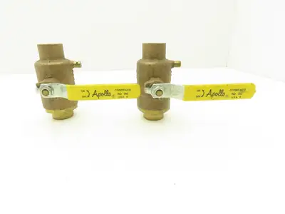 Apollo 1" Bronze Sweat Ball Valve with Drain Port 400 WOG  Lot of 2