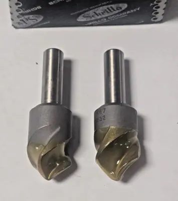 Schrillo 1" High Speed Steel Countersink 100 Degree #1032 1/2 USA Lot of 2