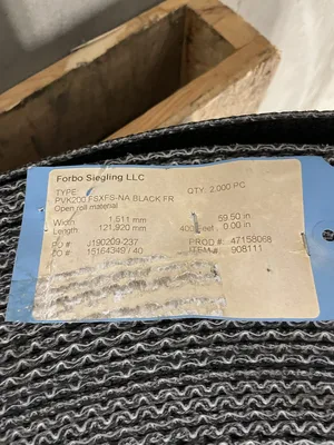 Rough Top PVC Conveyor Belting 59.5″ X approx 400′ ; 3mm Thick