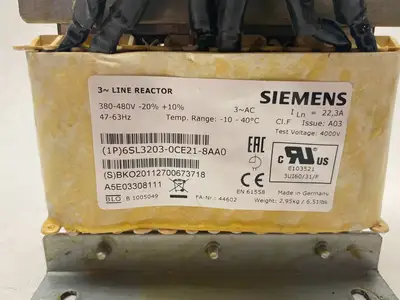 USED SIEMENS SINAMICS LINE REACTOR 3~ 380-480V