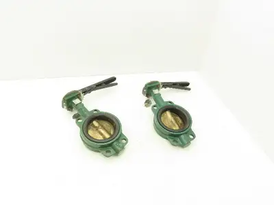Crane 42 Series Butterfly Hand Operated Valve 4" Wafer Style 200psi Lot of 2
