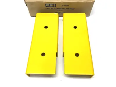New | in-Stock ULINE Lift-Out Rail Pockets for Guard Rails, Yellow, Steel, PACKAGE OF Guard Rails Michigan US | Maverick Industrial Sales #1398160