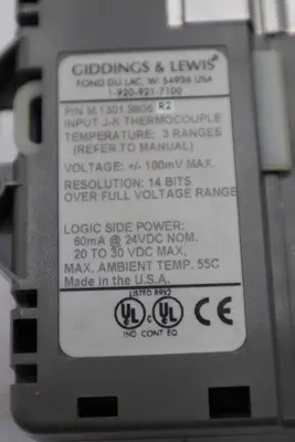 Giddings & Lewis M.1301.9806 R2 Input J-K Thermocouple Temperature STOCK 1484A