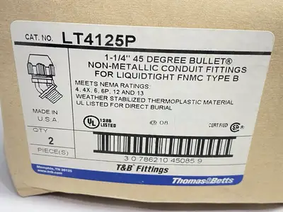 USED THOMAS & BETTS BULLET CONDUIT FITTING 45 DEGREE 1-1/4" FNMC LOT OF 2