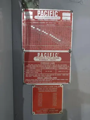 200 TON PACIFIC MODEL #200PF PRESSFORMER HYDRAULIC PRESS: STOCK #19202