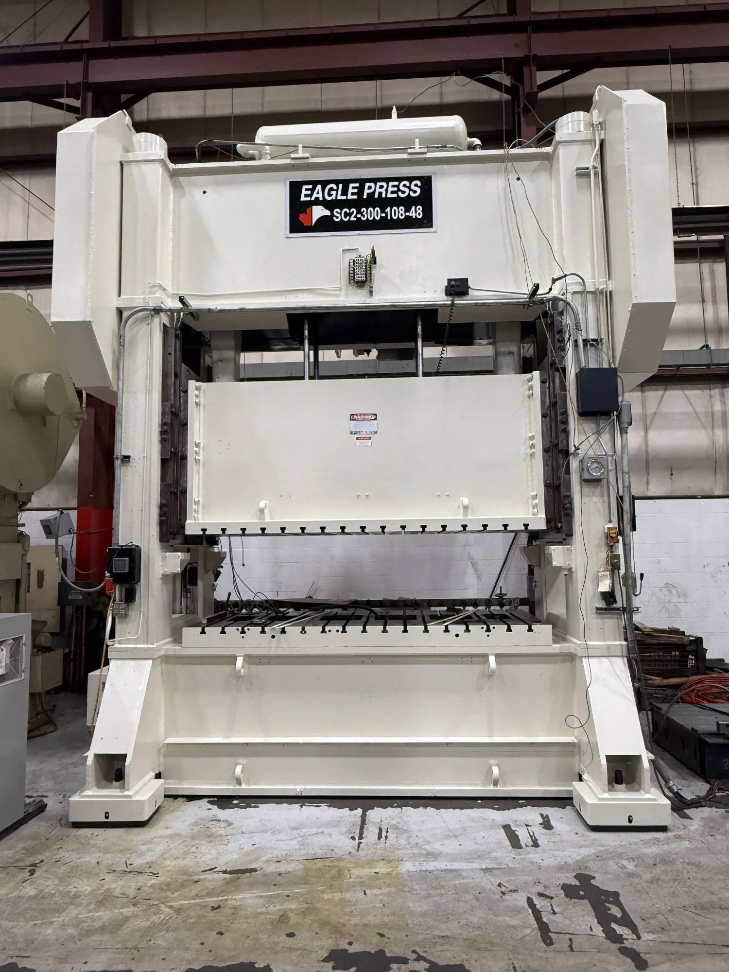 300 Ton Eagle Straight Side Twin End Backshaft Driven Mechanical Press, Reconditioned