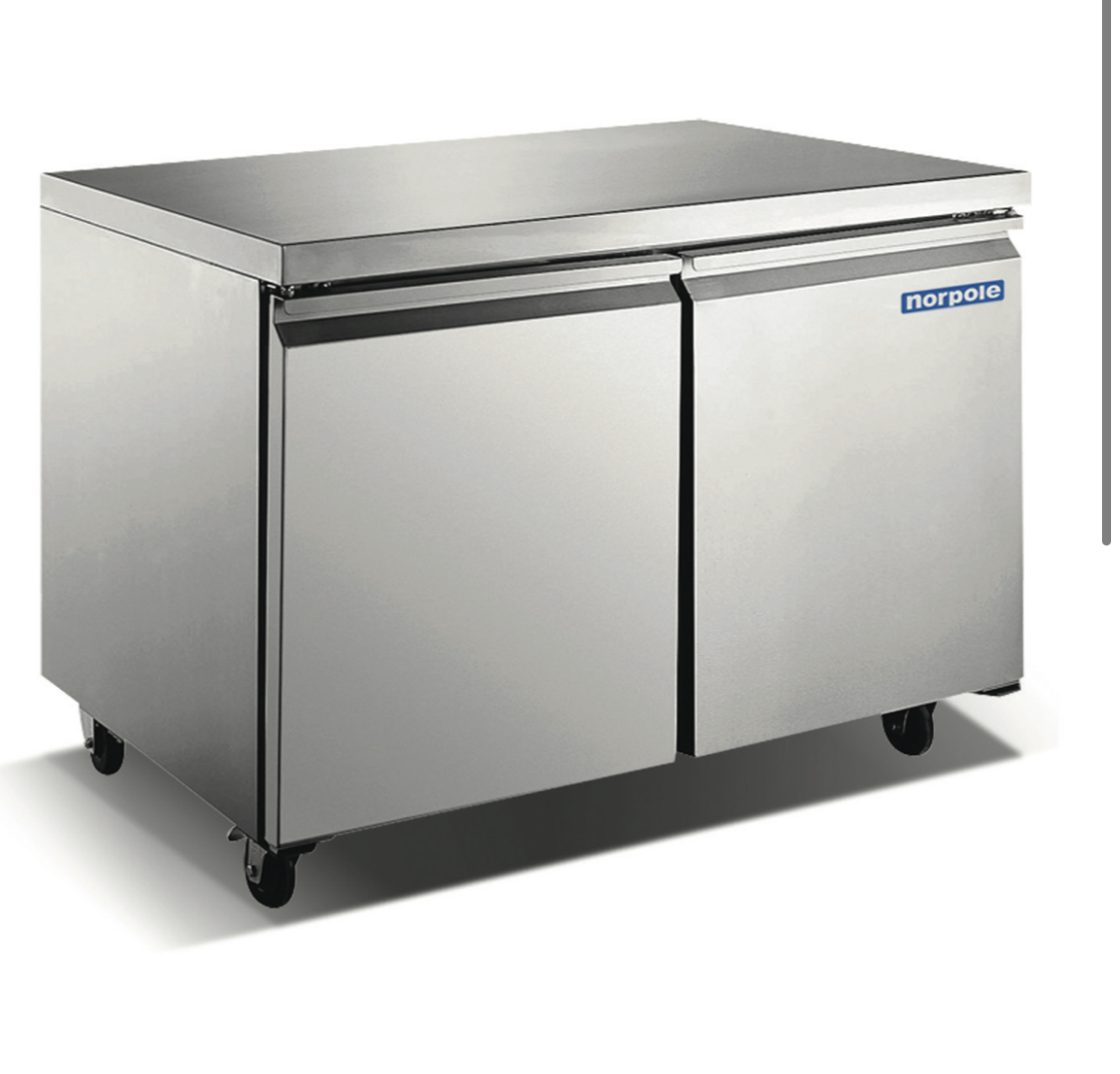 48″ 2 Door Stainless Steel Undercounter Refrigerator