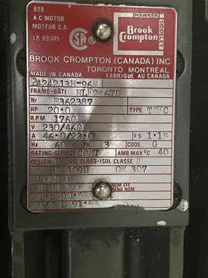 USED BROOK CROMPTON 2424213H-96M