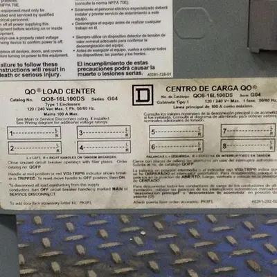 USED SQUARE D QO8-16L100DS
