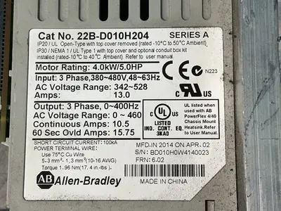 Used ALLENBRADLEY 22BD010H204 Variable Speed Drives Ohio US | HGR 24 #1326190