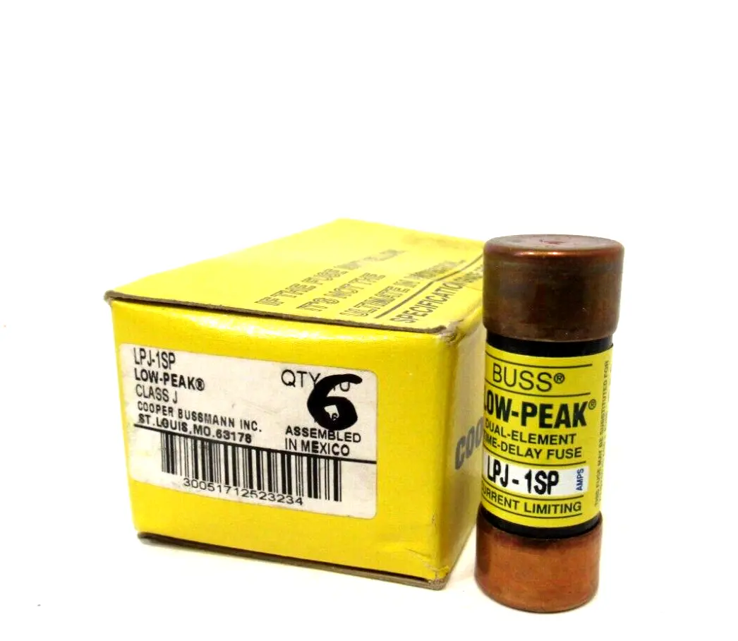 BOX OF 6 NEW BUSSMANN LPJ-1SP FUSES LPJ1SP