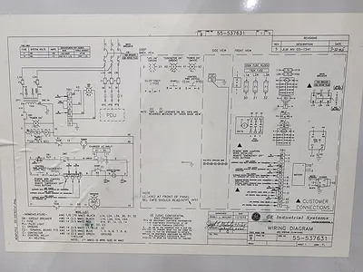 GE Medical Systems 480 V 60 Hz 155 A Disconnect Panel / Breaker