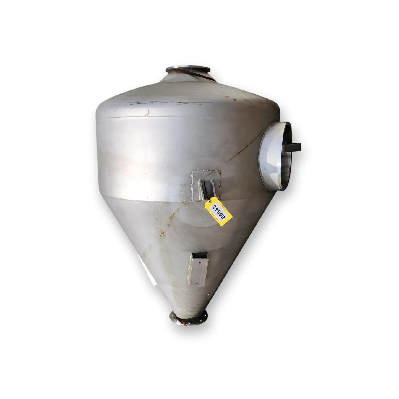 Used Stainless Steel Cone Bottom Hopper Bin 30 Cu/Ft