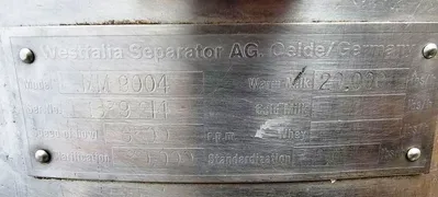 Westfalia MM 9004 warm milk separator, 316SS.