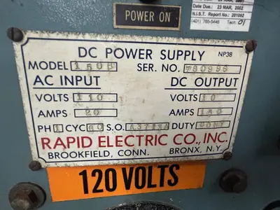 Used RAPID 1500 Rectifiers Rhode Island US | Gold Machinery #1520769