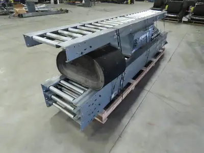 Automotion 24"x 52' Modular Roller Bed Incline Belt Conveyor Center Drive 460V