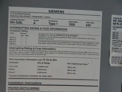 Used SIEMENS SN-428L Switchgears Texas US | Aucto #1308501
