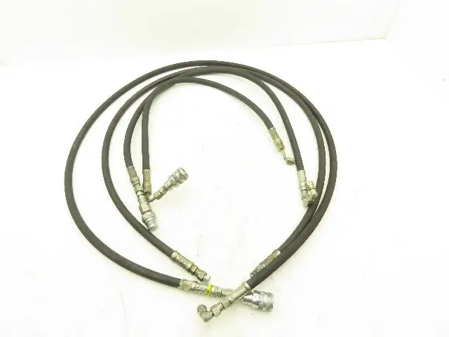 1/4" Hydraulic Hose 5800psi Parker No-Spill Quick Connect Lot of 4