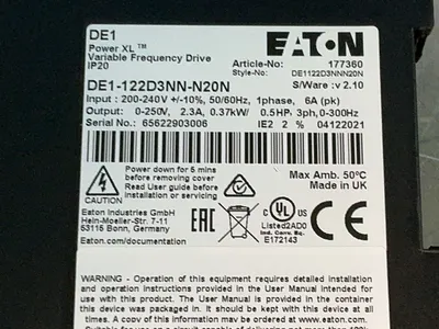 New | in-Stock EATON DE1122D3NNN20N Variable Speed Drives Ohio US | HGR 24 #1263398