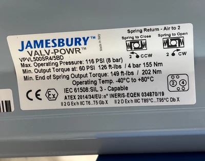 New | in-Stock Jamesbury VPVL500SR4/5BD Valves/Fittings Indiana US | J&J Industrial Supply #1412979