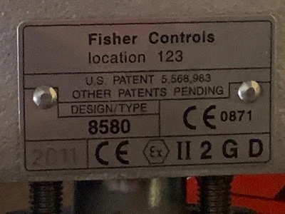 3" Fisher 8580 Stainless Steel Butterfly Valve  New Storeroom Spare